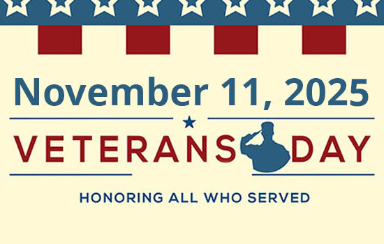 County Government Closed Tuesday, November 11th in Observance of Veterans Day
