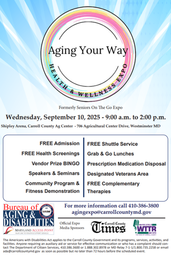 Aging Your Way Expo Flyer happening on Wednesday September 10, 2025