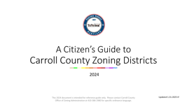 A Citizen’s Guide to Carroll County Zoning Districts